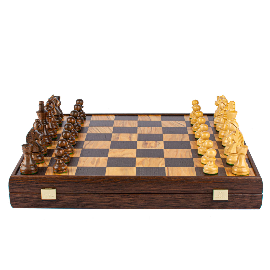 Handcrafted Olive Burl Chess Set - 43x43cm with Staunton Chessmen (8.9cm King) - Premium Chess from MANOPOULOS Chess & Backgammon - Just €199! Shop now at MANOPOULOS Chess & Backgammon