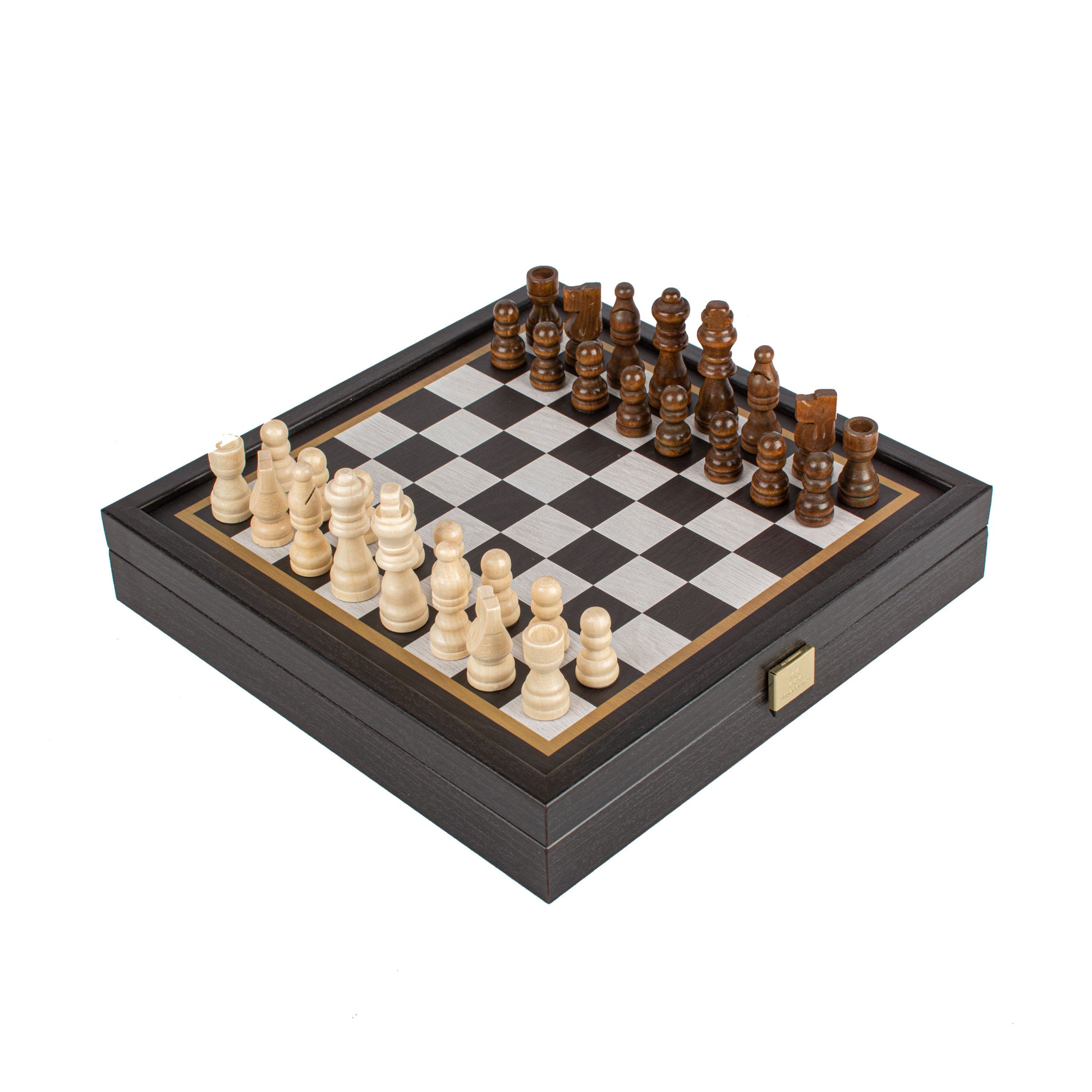 Modern 2-in-1 Combo Game Set - Chess & Backgammon in Black Wenge Wooden Case (Small) - Premium Combo Games from MANOPOULOS Chess & Backgammon - Just €42.90! Shop now at MANOPOULOS Chess & Backgammon