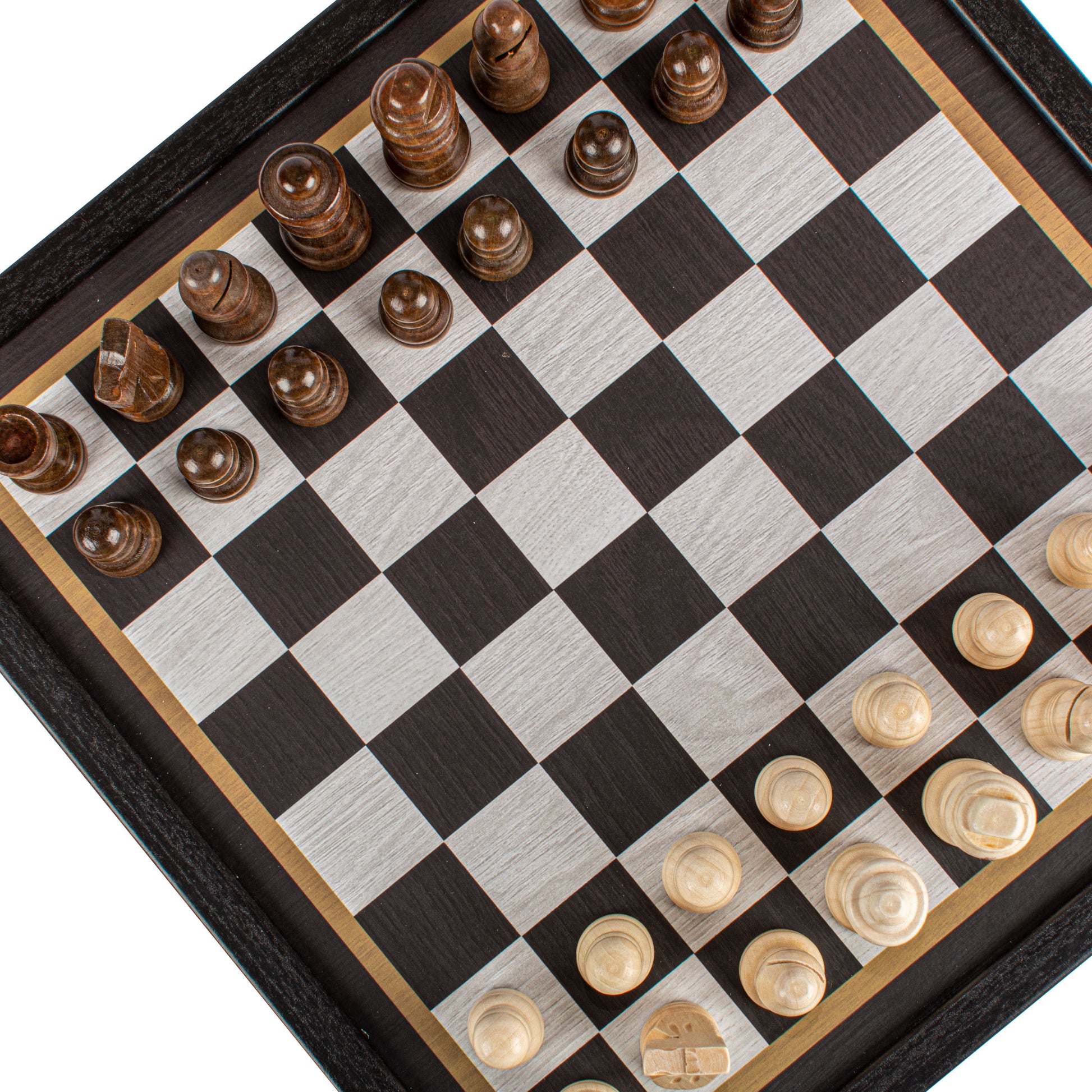 Modern 2-in-1 Combo Game Set - Chess & Backgammon in Black Wenge Wooden Case (Small) - Premium Combo Games from MANOPOULOS Chess & Backgammon - Just €42.90! Shop now at MANOPOULOS Chess & Backgammon