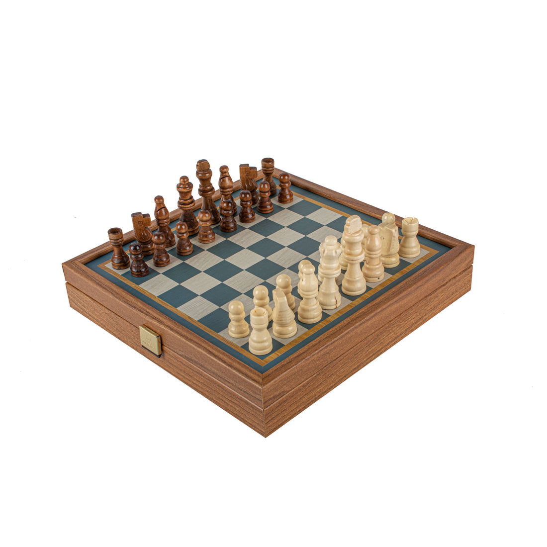 Turquoise 2-in-1 Combo Game Set - Chess & Backgammon in Walnut Case (Small) - Premium Combo Games from MANOPOULOS Chess & Backgammon - Just €42.90! Shop now at MANOPOULOS Chess & Backgammon