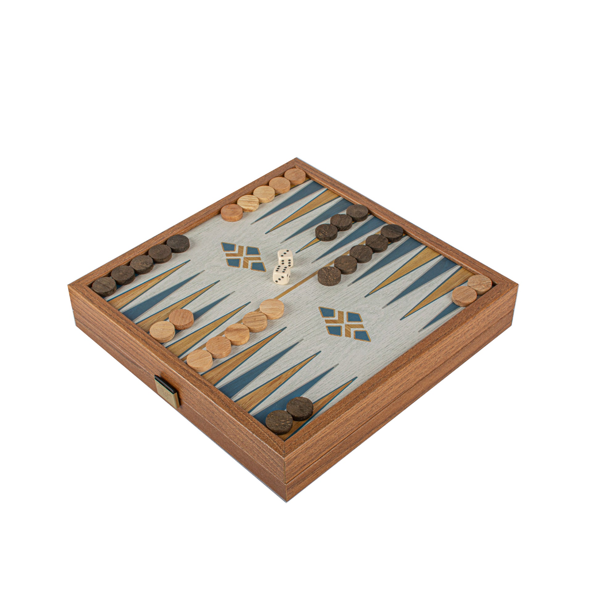 Turquoise 2-in-1 Combo Game Set - Chess & Backgammon in Walnut Case (Small) - Premium Combo Games from MANOPOULOS Chess & Backgammon - Just €42.90! Shop now at MANOPOULOS Chess & Backgammon