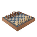 Turquoise 4-in-1 Combo Game Set - Chess, Backgammon, Ludo & Snakes in Walnut Case - Premium Combo Games from MANOPOULOS Chess & Backgammon - Just €78! Shop now at MANOPOULOS Chess & Backgammon