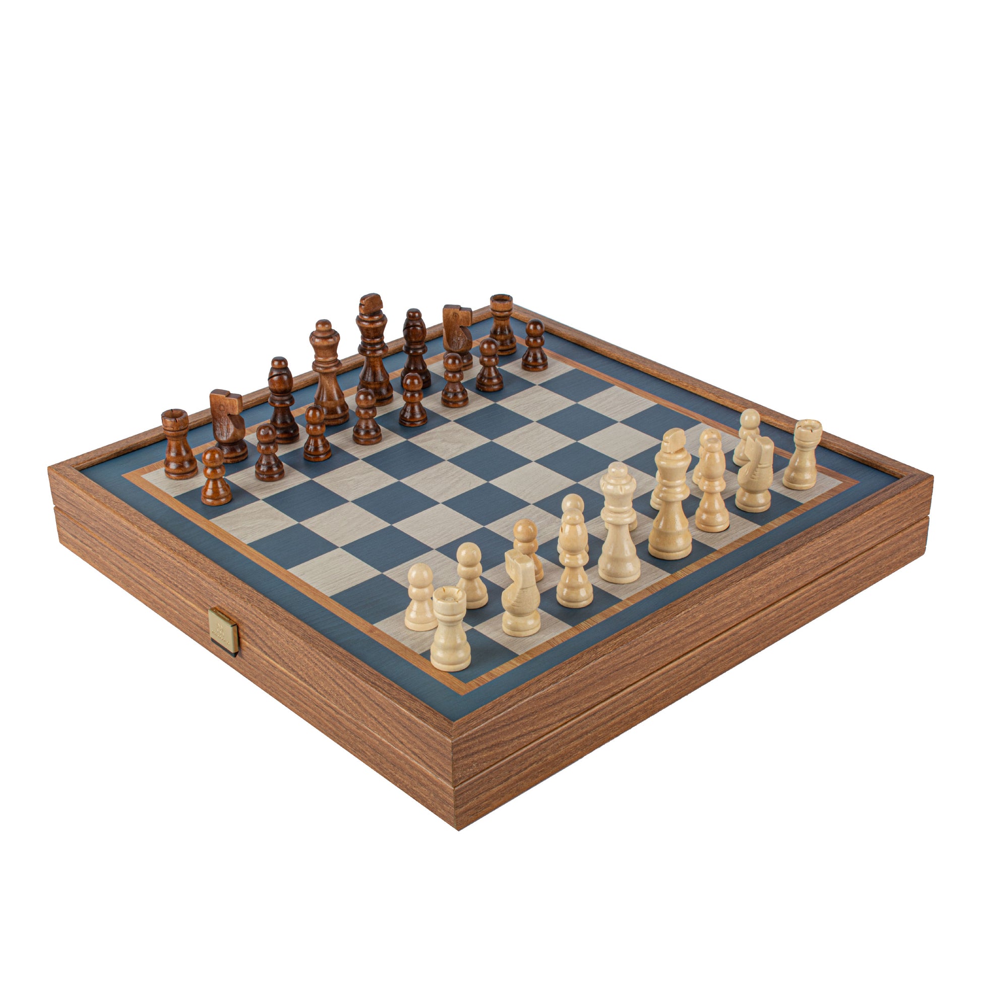 Turquoise 4-in-1 Combo Game Set - Chess, Backgammon, Ludo & Snakes in Walnut Case - Premium Combo Games from MANOPOULOS Chess & Backgammon - Just €78! Shop now at MANOPOULOS Chess & Backgammon