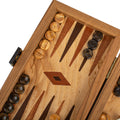 Handcrafted Olive Burl Backgammon Set with Olive Wood Checkers - Mahogany & Wenge Points - Premium Backgammon from MANOPOULOS Chess & Backgammon - Just €54.50! Shop now at MANOPOULOS Chess & Backgammon