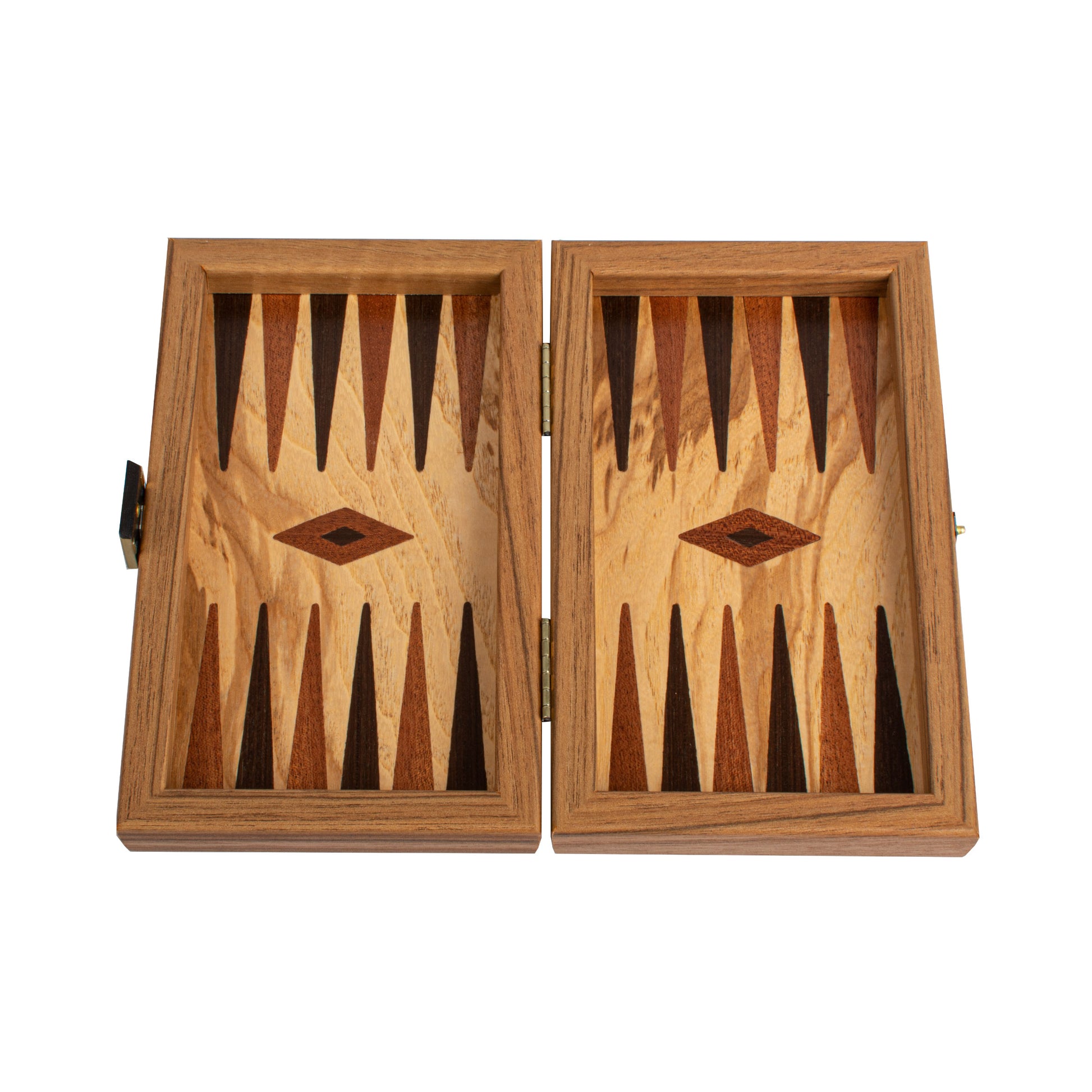 Handcrafted Olive Burl Backgammon Set with Olive Wood Checkers - Mahogany & Wenge Points - Premium Backgammon from MANOPOULOS Chess & Backgammon - Just €54.50! Shop now at MANOPOULOS Chess & Backgammon