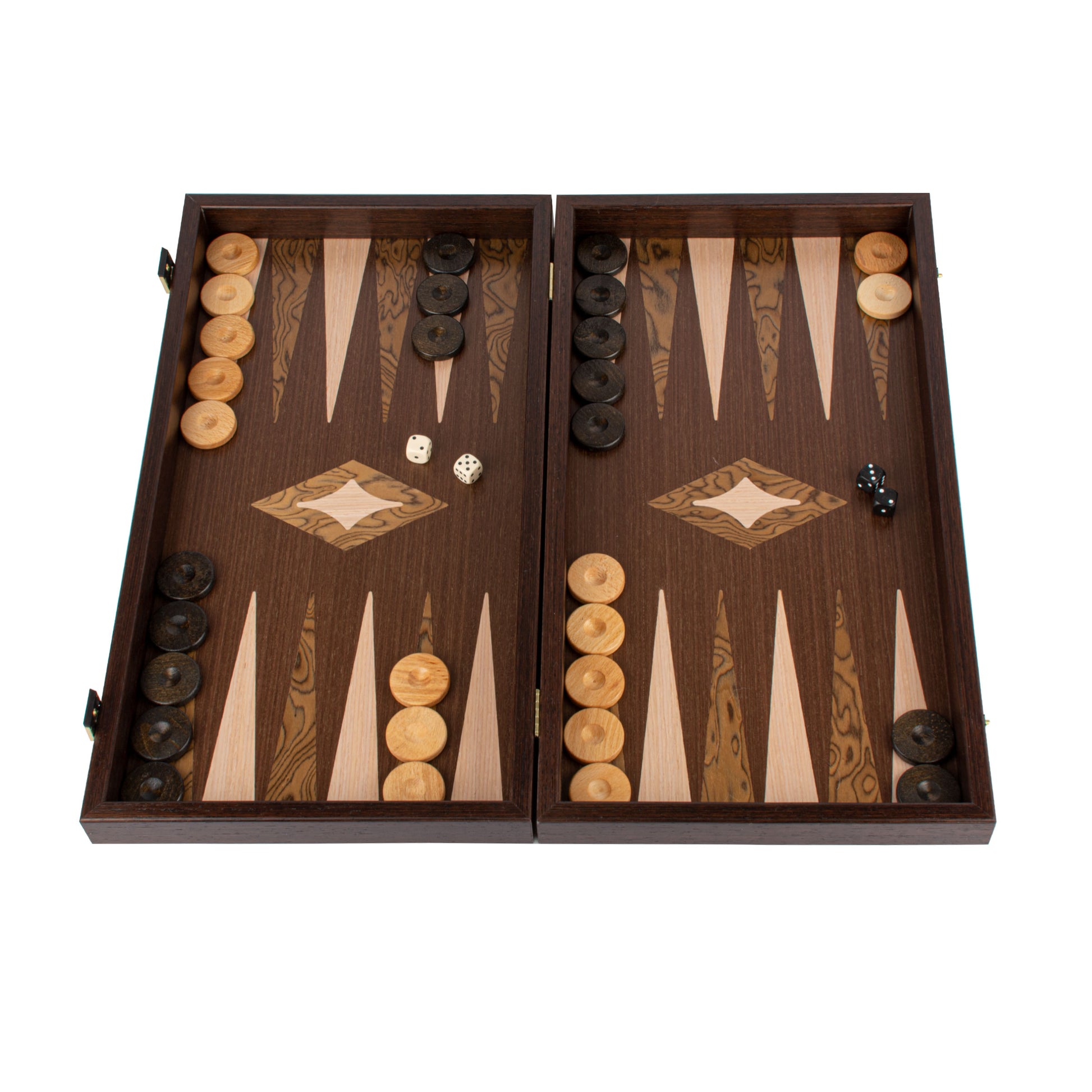 Handcrafted Wenge 3-in-1 Chess, Backgammon, and Checkers Set - Elegant Marquetry Design - Premium Backgammon from MANOPOULOS Chess & Backgammon - Just €95! Shop now at MANOPOULOS Chess & Backgammon