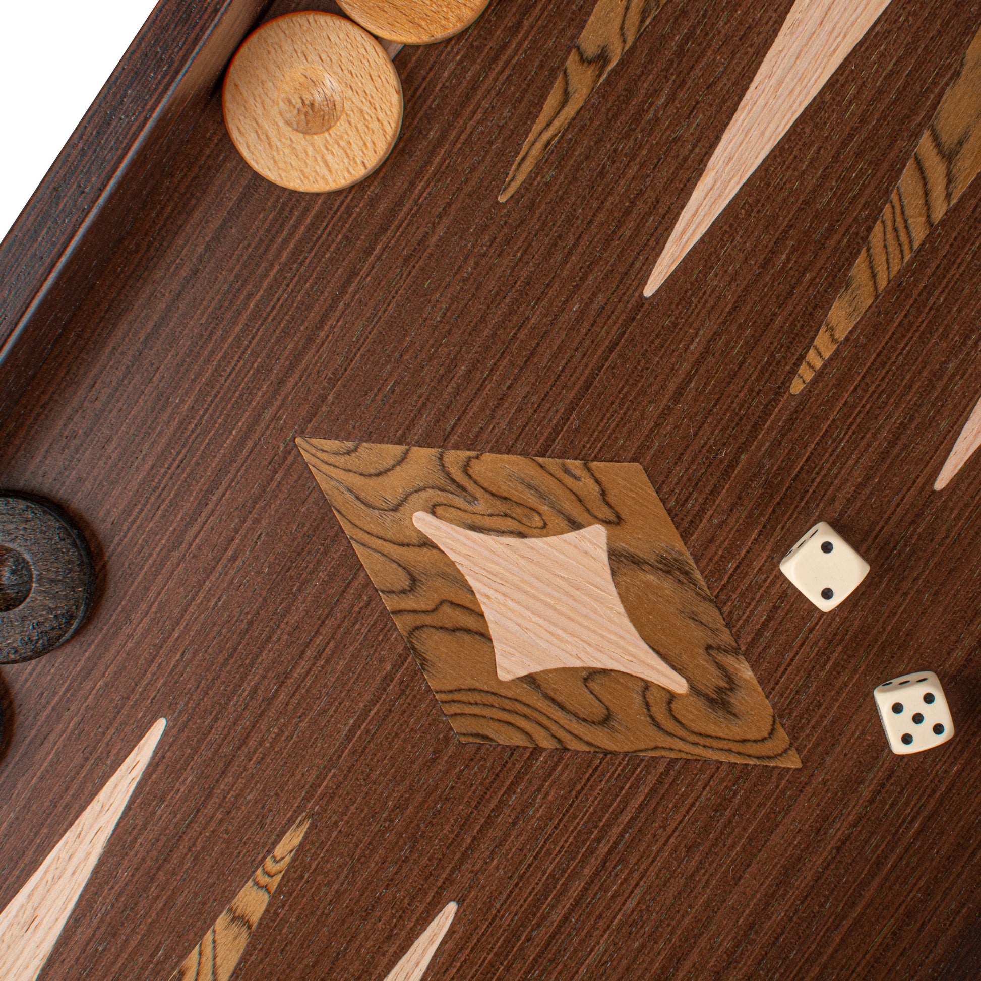 Handcrafted Wenge 3-in-1 Chess, Backgammon, and Checkers Set - Elegant Marquetry Design - Premium Backgammon from MANOPOULOS Chess & Backgammon - Just €95! Shop now at MANOPOULOS Chess & Backgammon