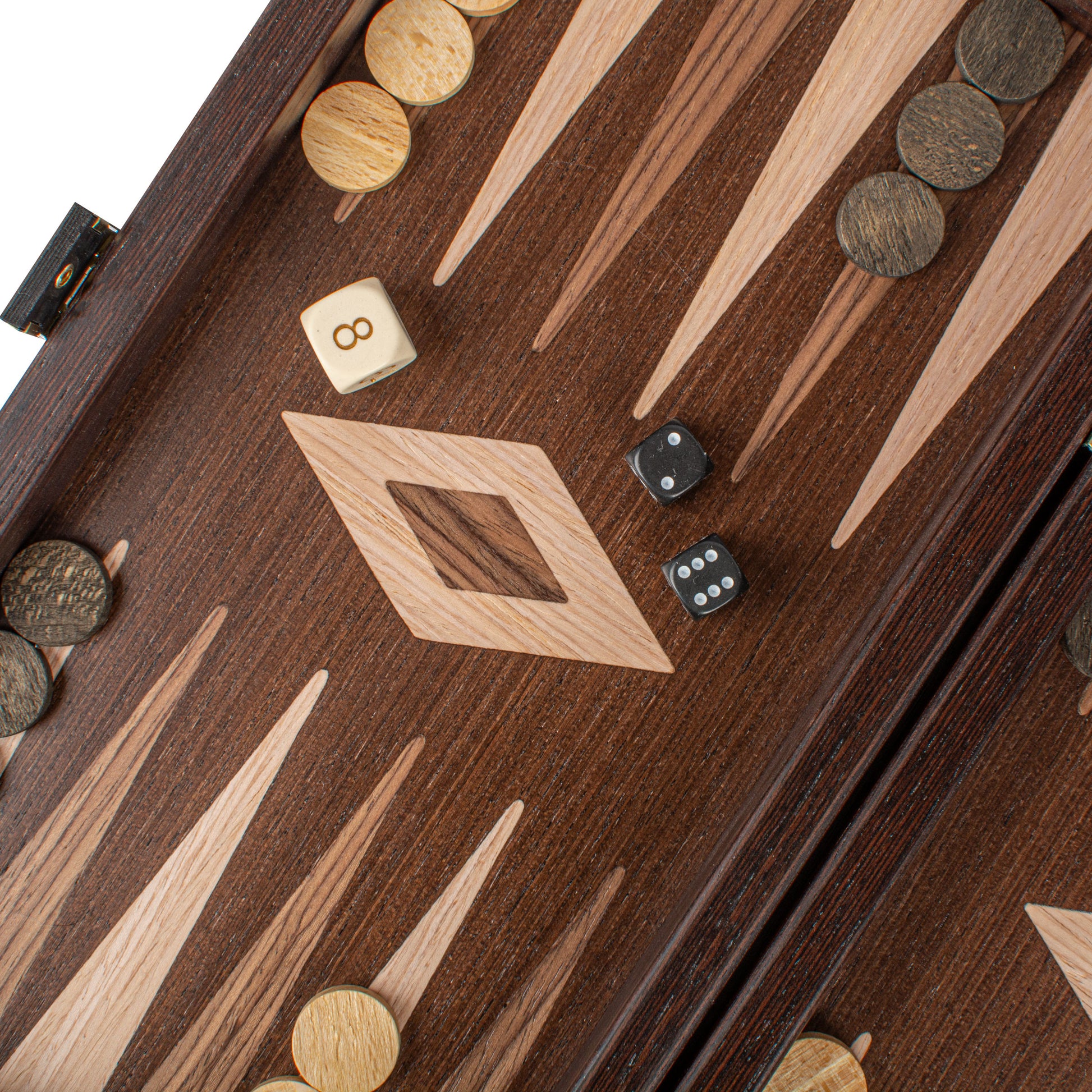 Handcrafted Wenge 3-in-1 Chess, Backgammon, and Checkers Set - Elegant Marquetry Design - Premium Backgammon from MANOPOULOS Chess & Backgammon - Just €95! Shop now at MANOPOULOS Chess & Backgammon