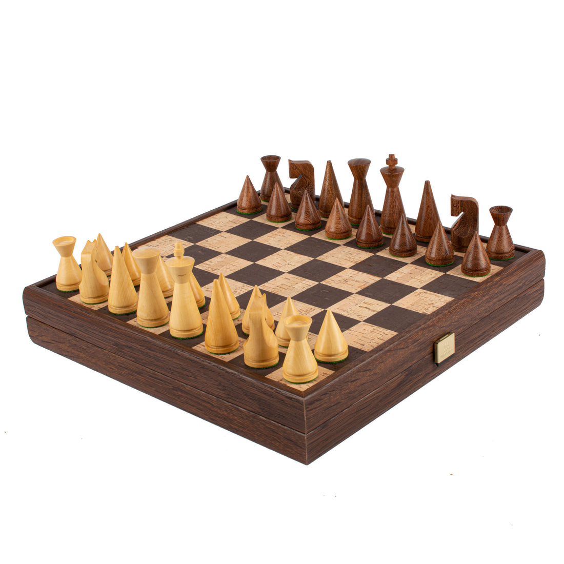 Handcrafted Brown-Natural Cork Chess Set - 40x40cm with Modern Style Wooden Chessmen - Premium Chess from MANOPOULOS Chess & Backgammon - Just €143! Shop now at MANOPOULOS Chess & Backgammon