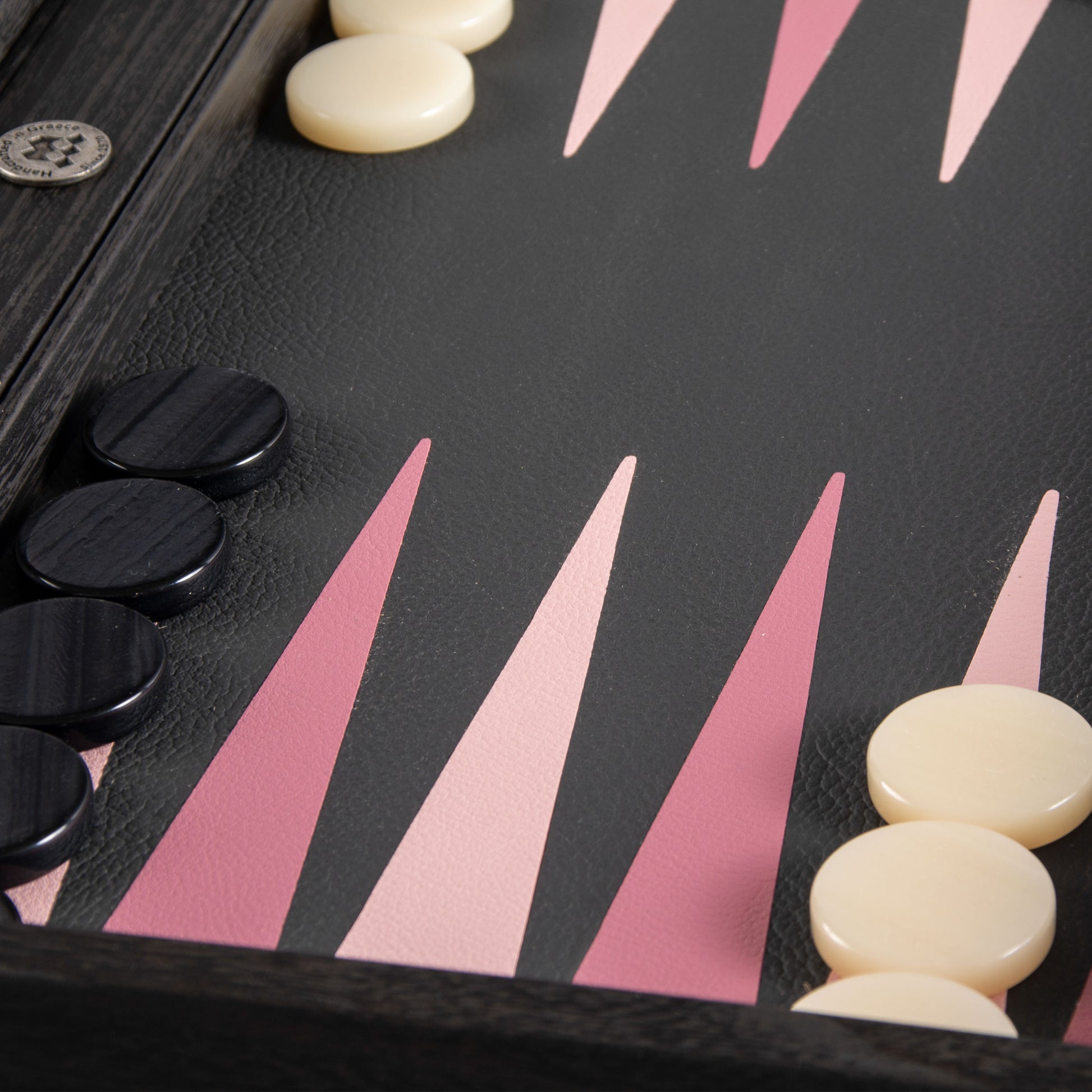 BLACK and DUSTY PINK Backgammon - Premium Backgammon from MANOPOULOS Chess & Backgammon - Just €168! Shop now at MANOPOULOS Chess & Backgammon