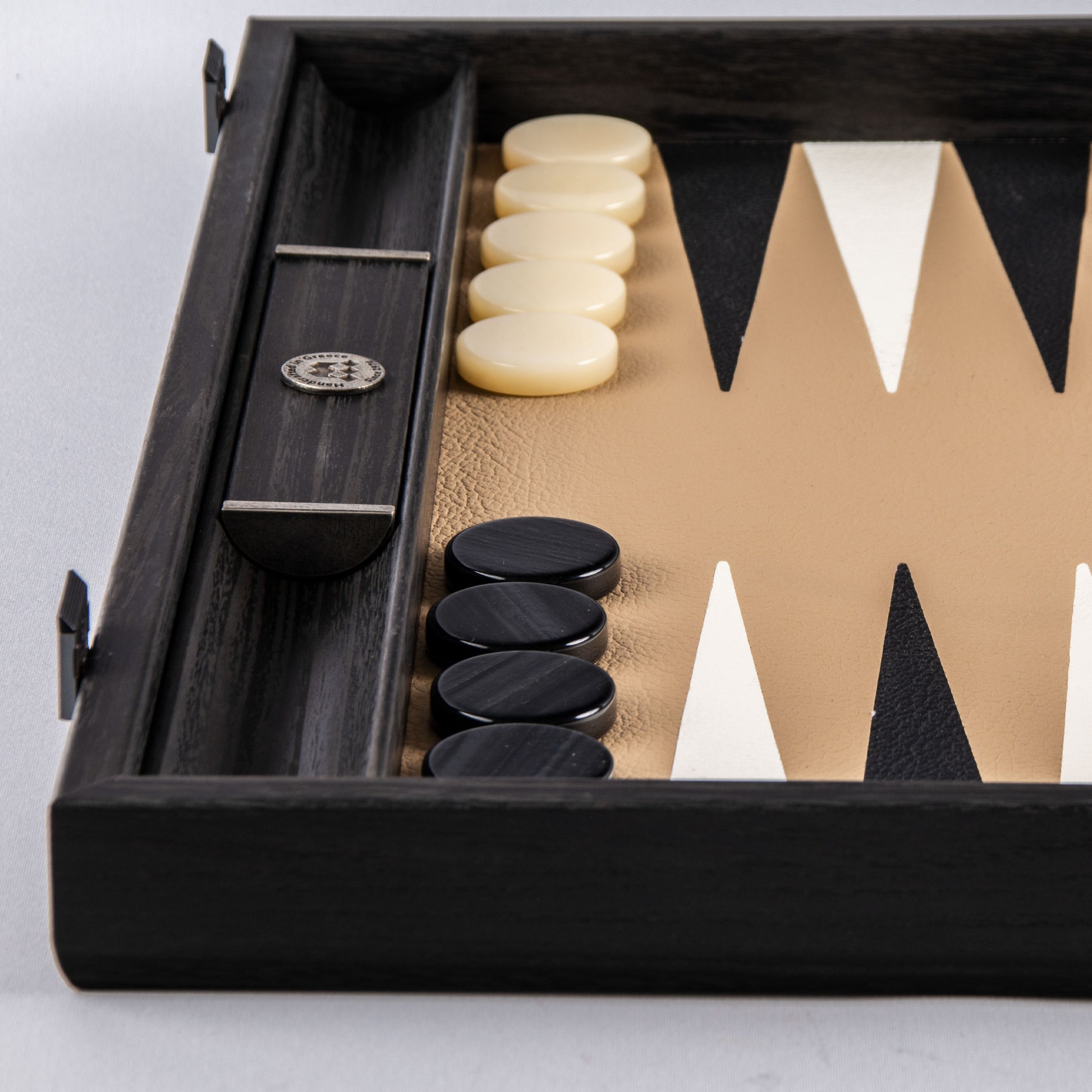 Premium Leatherette Mocha Brown Backgammon Set - Premium Backgammon from MANOPOULOS Chess & Backgammon - Just €215! Shop now at MANOPOULOS Chess & Backgammon