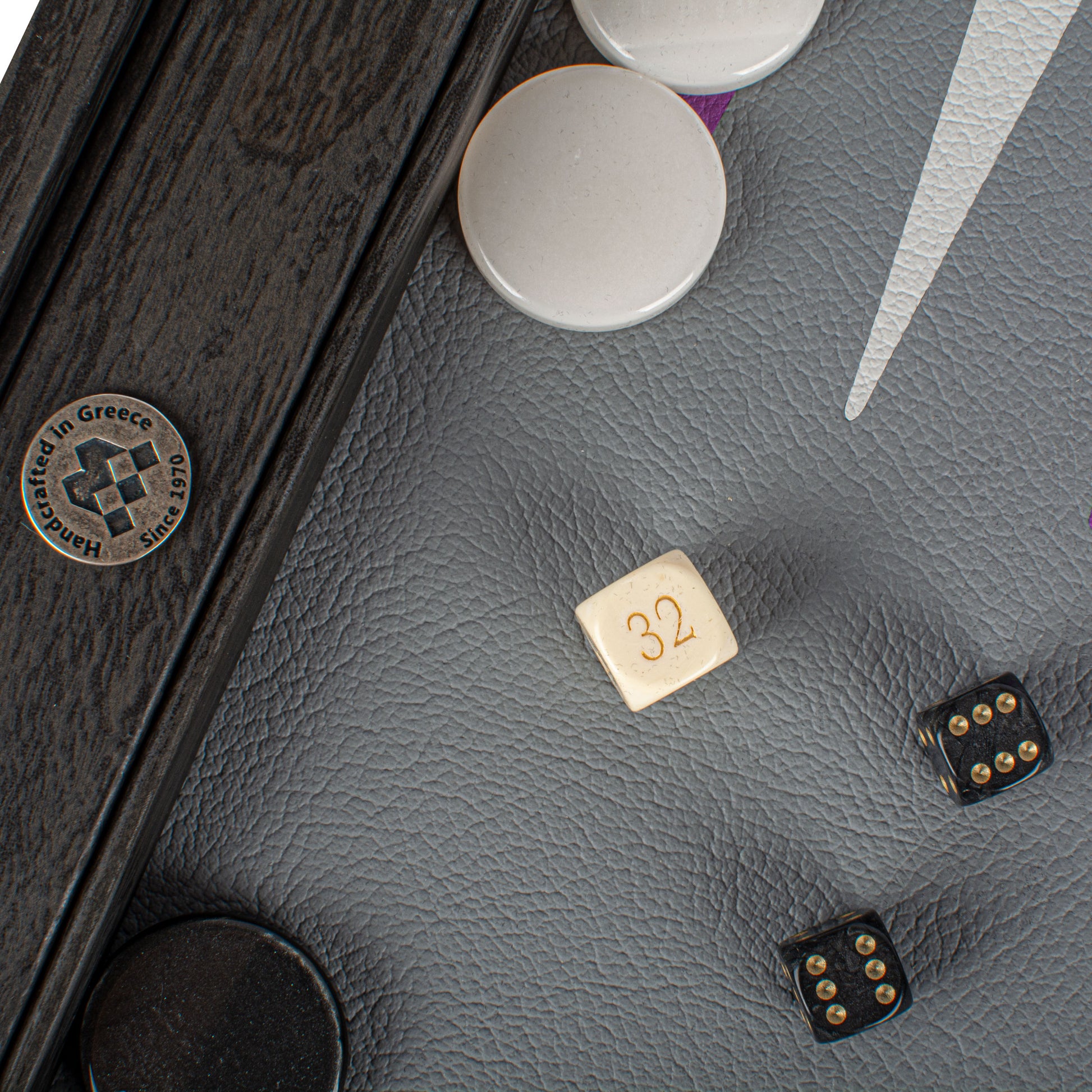 Handcrafted Traffic Purple Minimalist Art Backgammon Set with Side Racks - Premium Backgammon from MANOPOULOS Chess & Backgammon - Just €149! Shop now at MANOPOULOS Chess & Backgammon