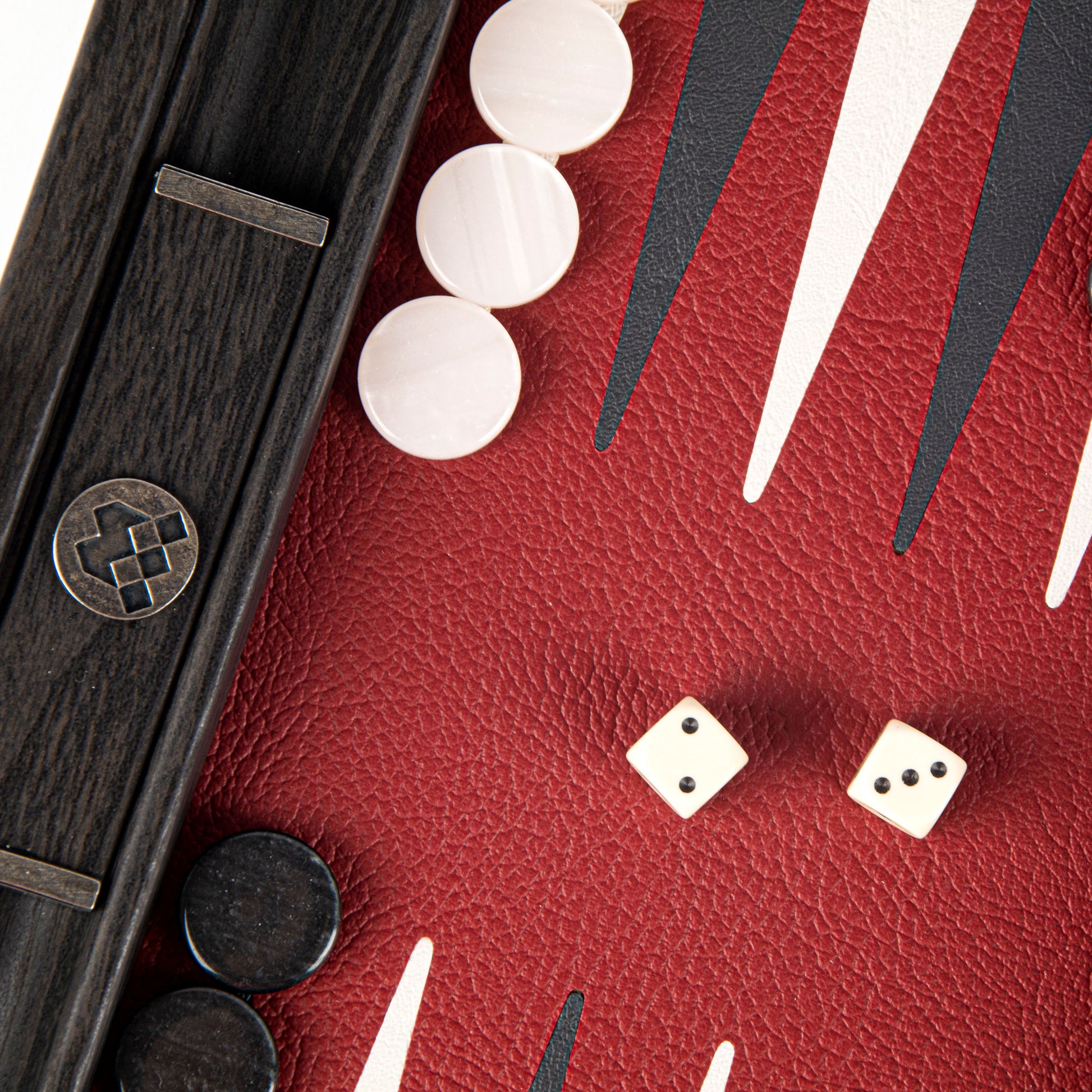 BURGUNDY RED Backgammon (Travel size) - Premium Backgammon from MANOPOULOS Chess & Backgammon - Just €119! Shop now at MANOPOULOS Chess & Backgammon