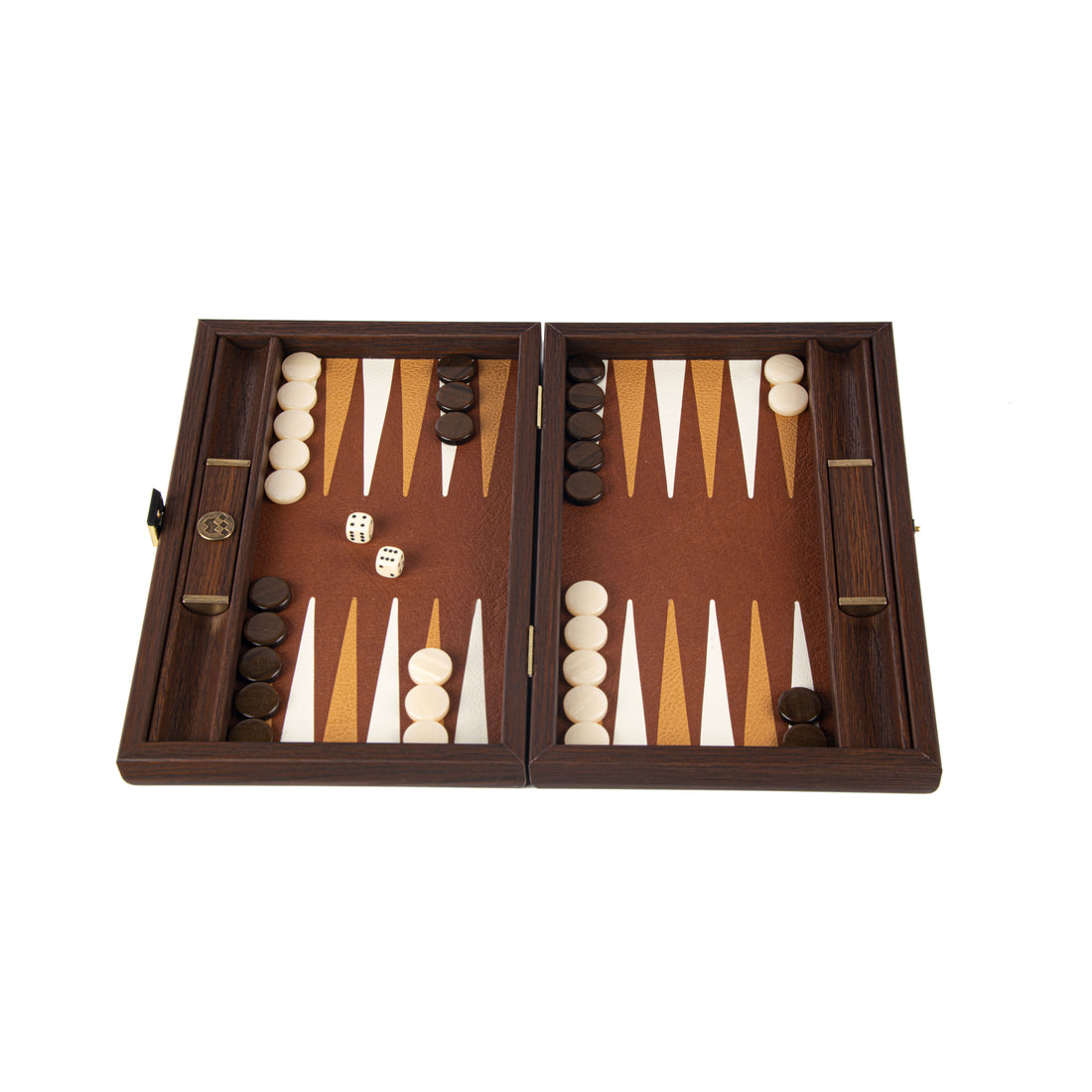Handcrafted Braided Straw Dark Brown Travel Backgammon Set - Premium Backgammon from MANOPOULOS Chess & Backgammon - Just €127! Shop now at MANOPOULOS Chess & Backgammon