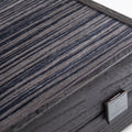 Premium Handcrafted Black Oak with Silver Stripes Backgammon Set - Premium Backgammon from MANOPOULOS Chess & Backgammon - Just €240! Shop now at MANOPOULOS Chess & Backgammon