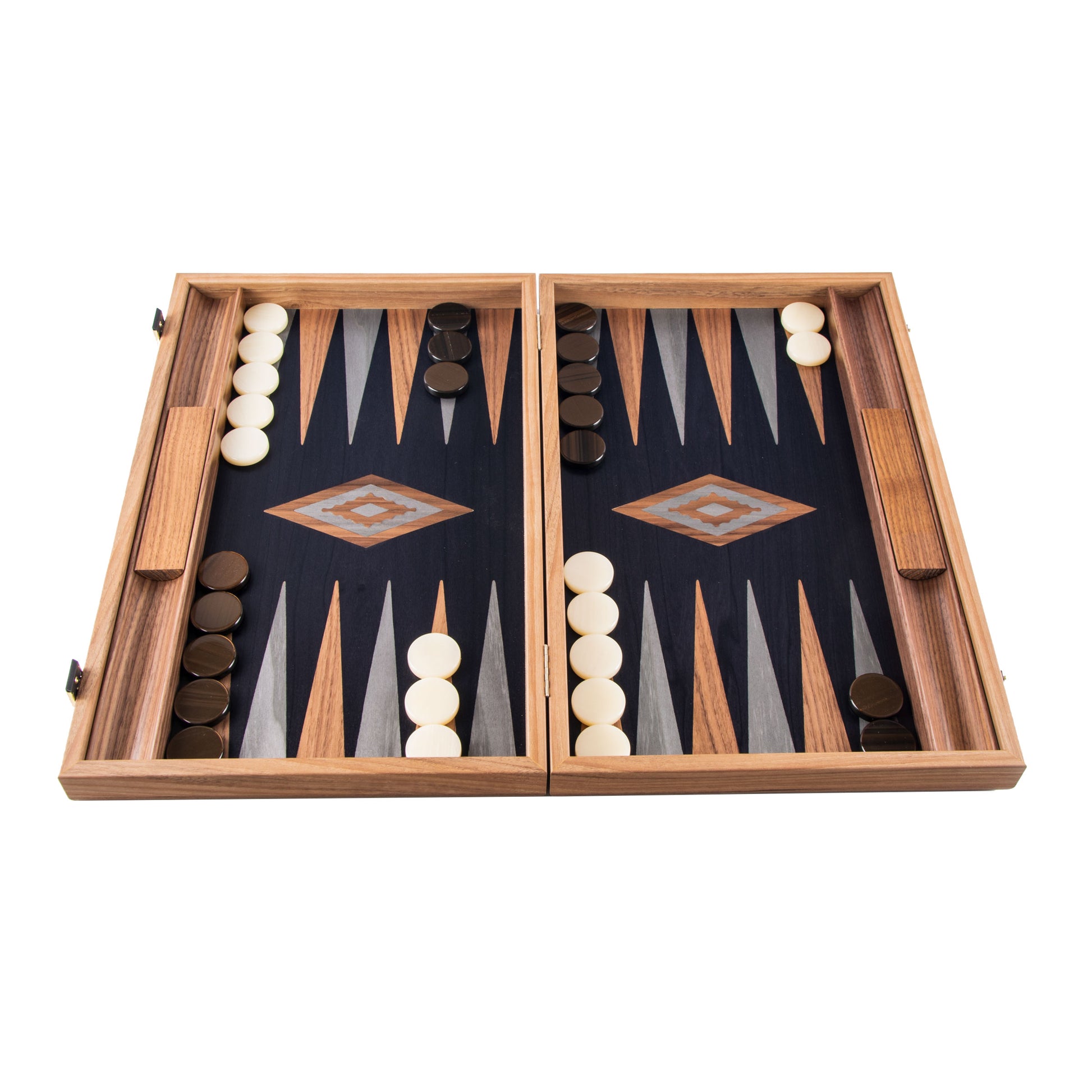 AMERICAN WALNUT with BLACK OAK Backgammon - Premium Backgammon from MANOPOULOS Chess & Backgammon - Just €193! Shop now at MANOPOULOS Chess & Backgammon