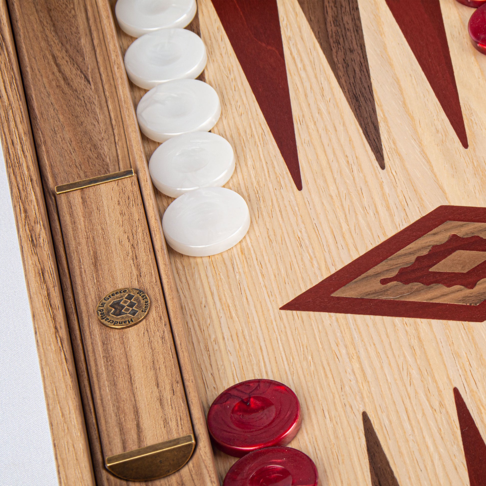OAK & AMERICAN WALNUT Backgammon with Side Racks - Premium Backgammon from MANOPOULOS Chess & Backgammon - Just €156! Shop now at MANOPOULOS Chess & Backgammon
