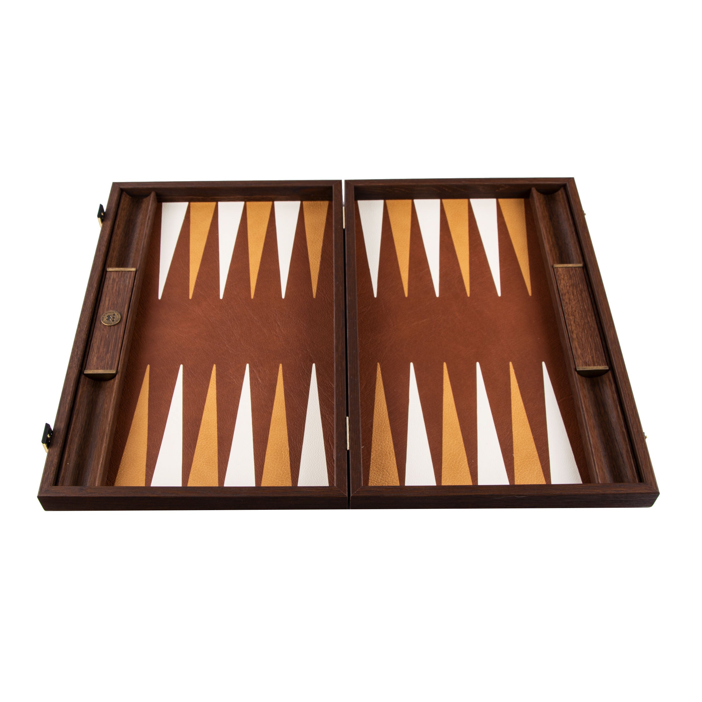 Vintage 70’s leather Backgammon online set brown