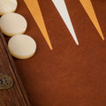 Premium Handcrafted Knitted Leather Backgammon Set in Brown - Premium Backgammon from MANOPOULOS Chess & Backgammon - Just €519! Shop now at MANOPOULOS Chess & Backgammon