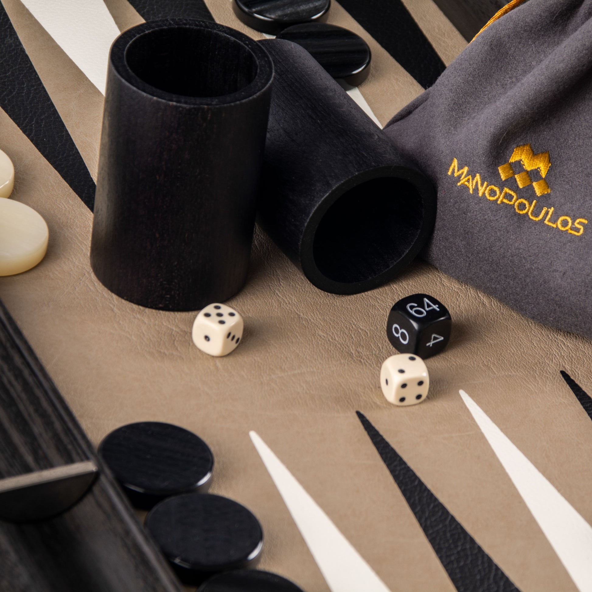 Premium Handcrafted Snake Tote in Black Leather Backgammon Set - Premium Backgammon from MANOPOULOS Chess & Backgammon - Just €519! Shop now at MANOPOULOS Chess & Backgammon