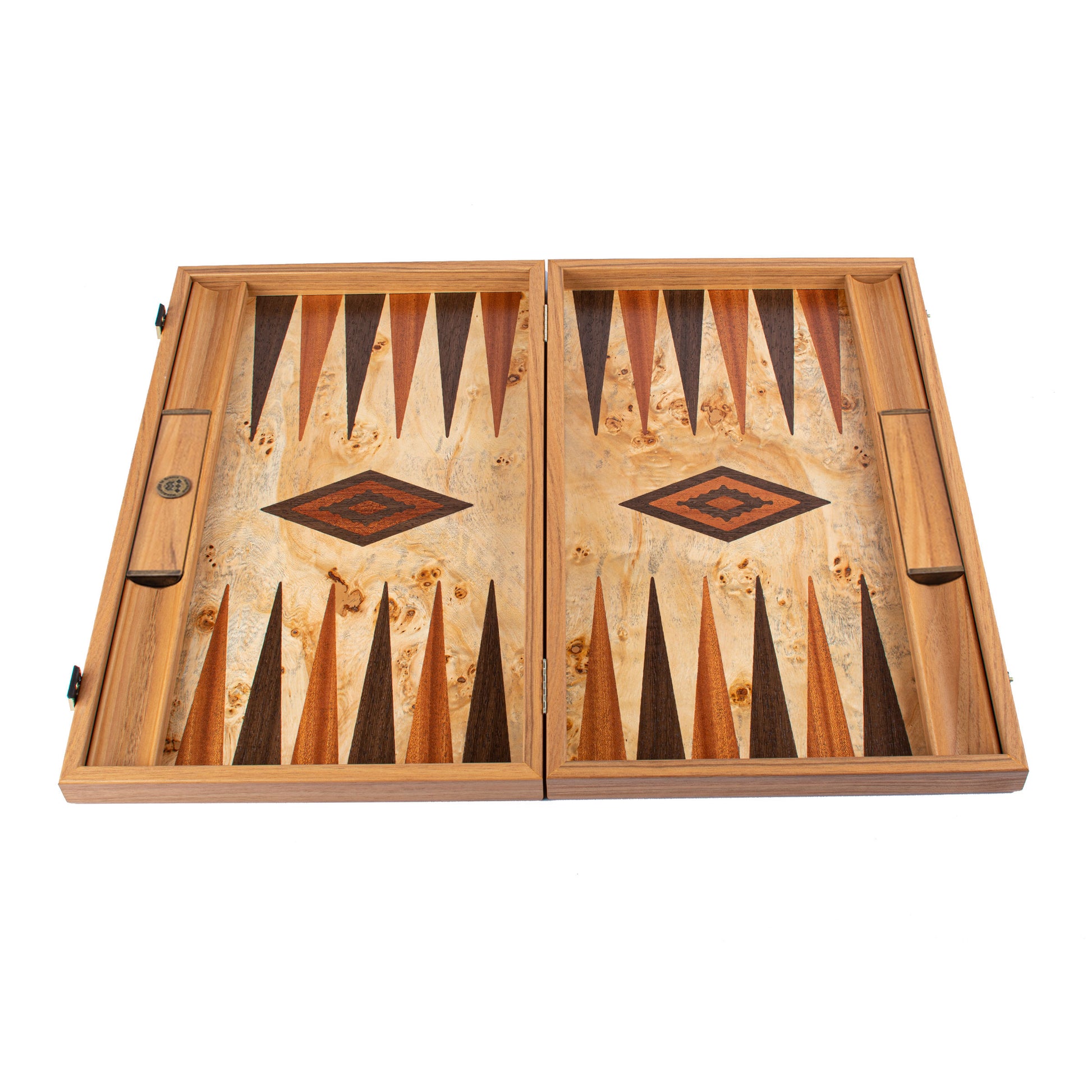 Premium Handcrafted Lupo Burl Backgammon Set - Premium Backgammon from MANOPOULOS Chess & Backgammon - Just €199! Shop now at MANOPOULOS Chess & Backgammon