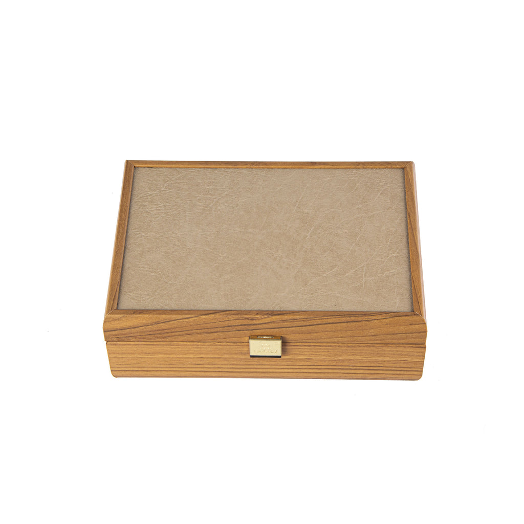 WALNUT WOODEN BOX with Brown Leatherette top - MANOPOULOS Chess ...