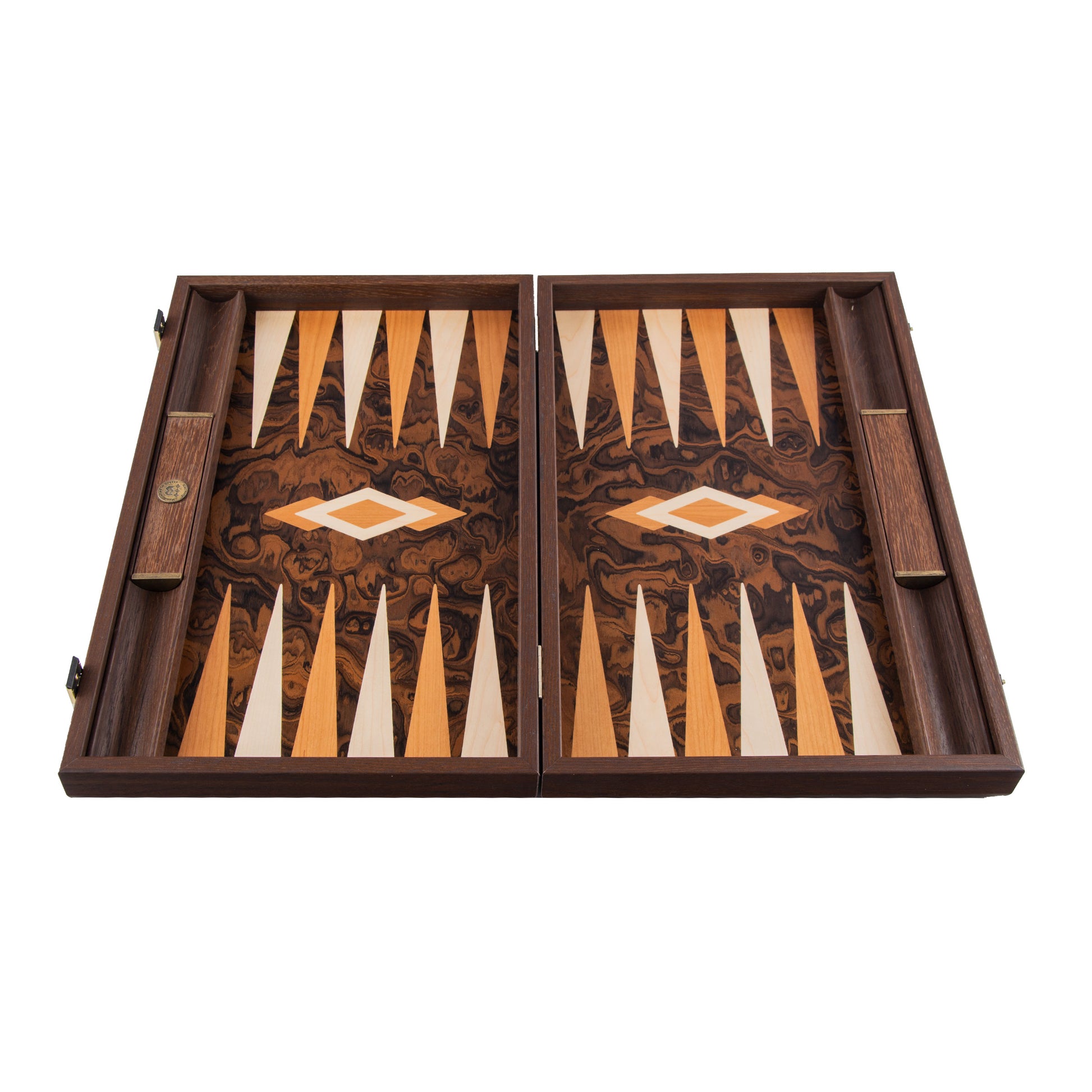 Premium Handcrafted California Walnut Burl Backgammon Set - Premium Backgammon from MANOPOULOS Chess & Backgammon - Just €225! Shop now at MANOPOULOS Chess & Backgammon