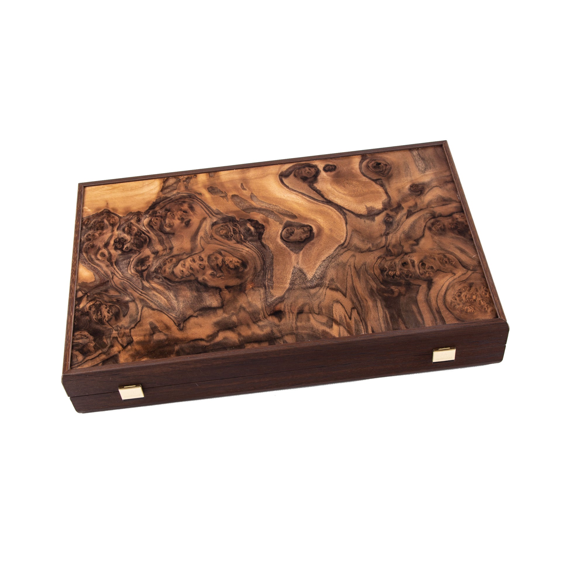 Premium Handcrafted Natural Burl Backgammon Set with Pearl Elements - Premium Backgammon from MANOPOULOS Chess & Backgammon - Just €520! Shop now at MANOPOULOS Chess & Backgammon