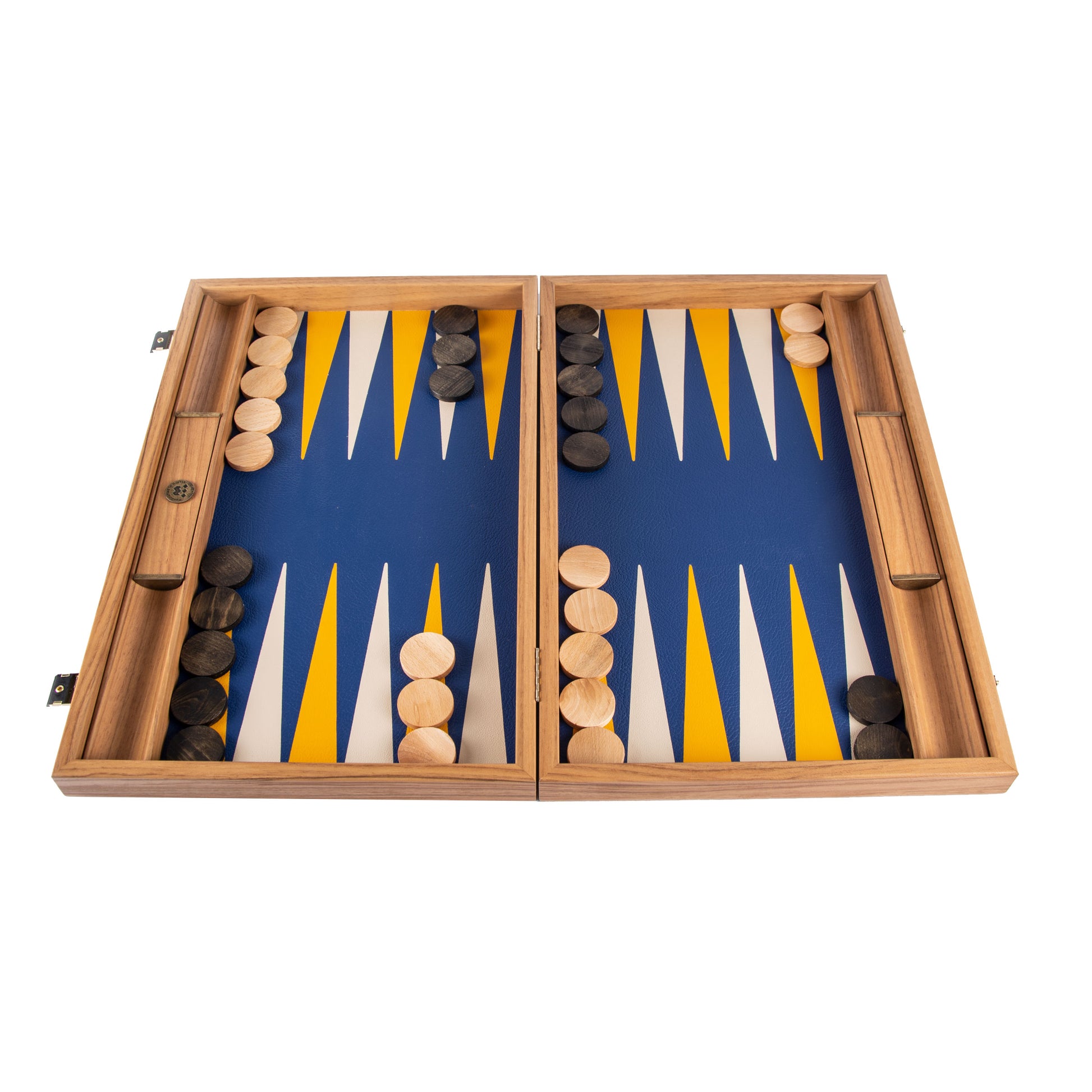 Premium Leatherette Royal Blue Backgammon Set - Premium Backgammon from MANOPOULOS Chess & Backgammon - Just €175! Shop now at MANOPOULOS Chess & Backgammon