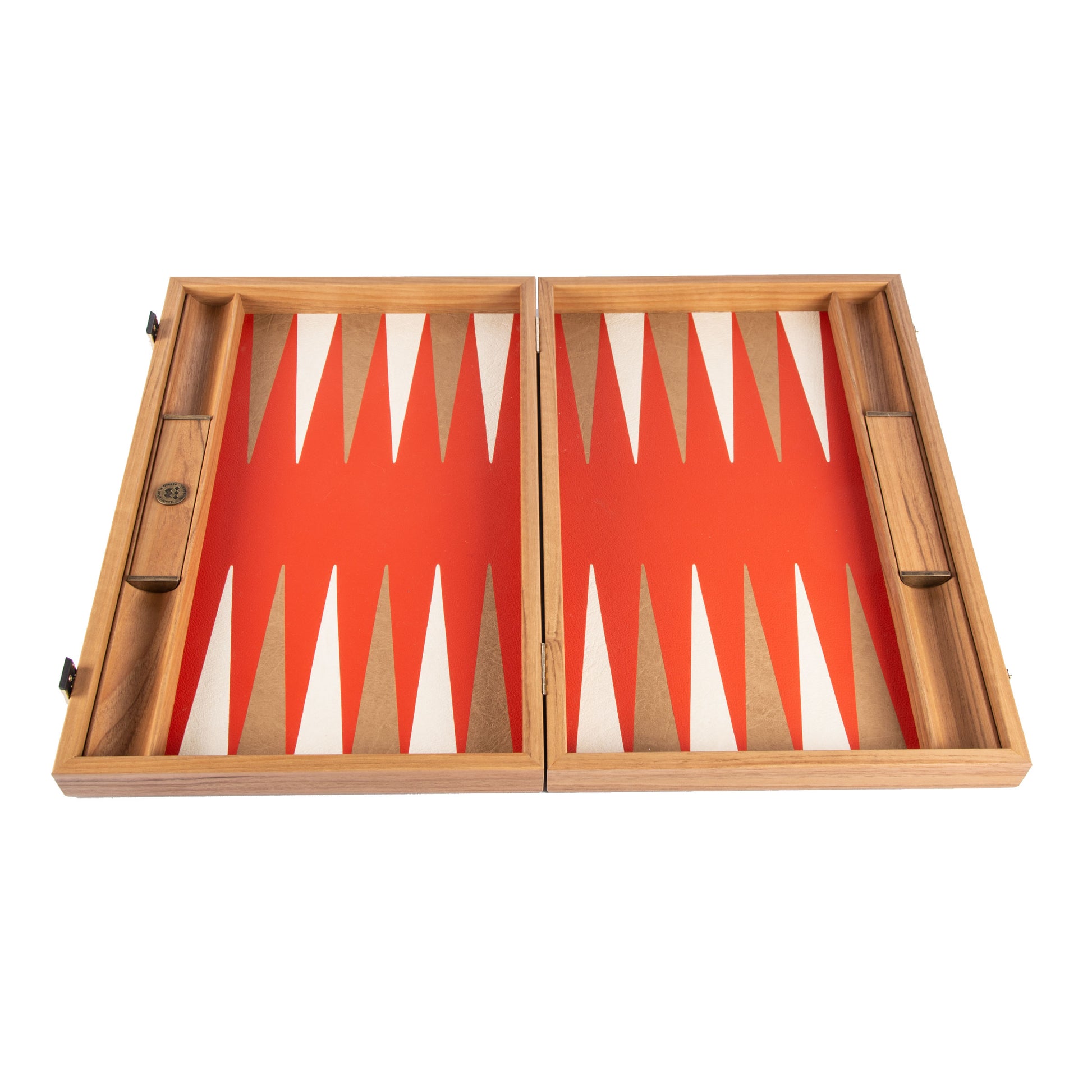 Premium Leatherette Cinnabar Red Backgammon Set - Premium Backgammon from MANOPOULOS Chess & Backgammon - Just €175! Shop now at MANOPOULOS Chess & Backgammon