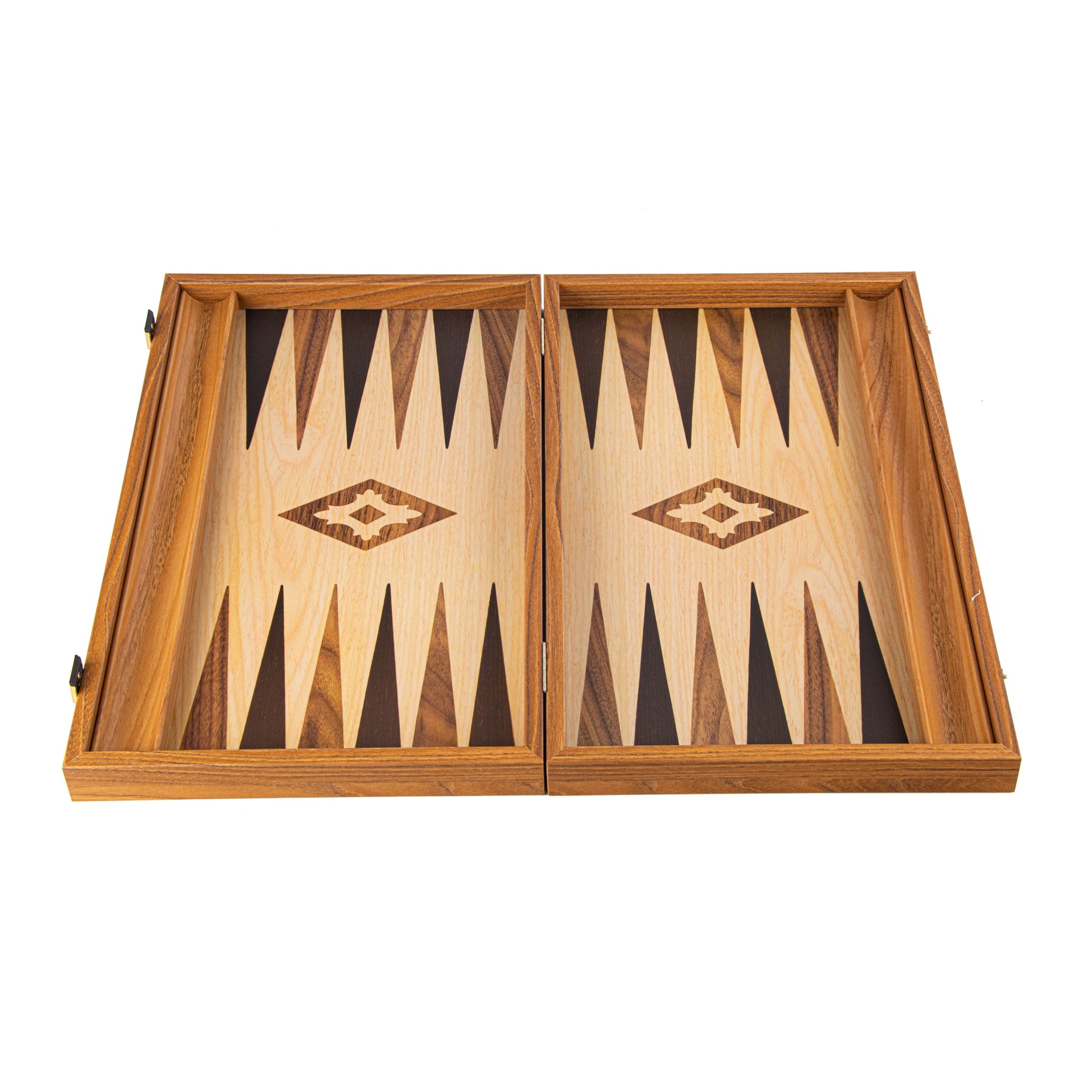 OAK-WALNUT REPLICA WOOD Backgammon with Side Racks - Premium Backgammon from MANOPOULOS Chess & Backgammon - Just €56! Shop now at MANOPOULOS Chess & Backgammon