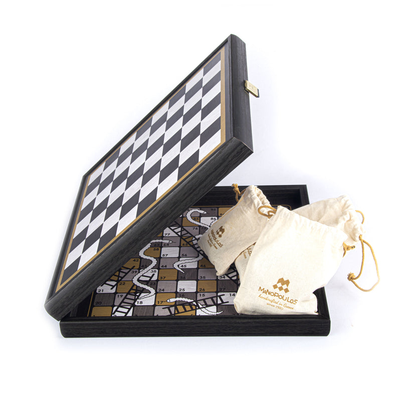 Schach & Backgammon Spiele-Kombo Large Classic Style • MANOPOULOS