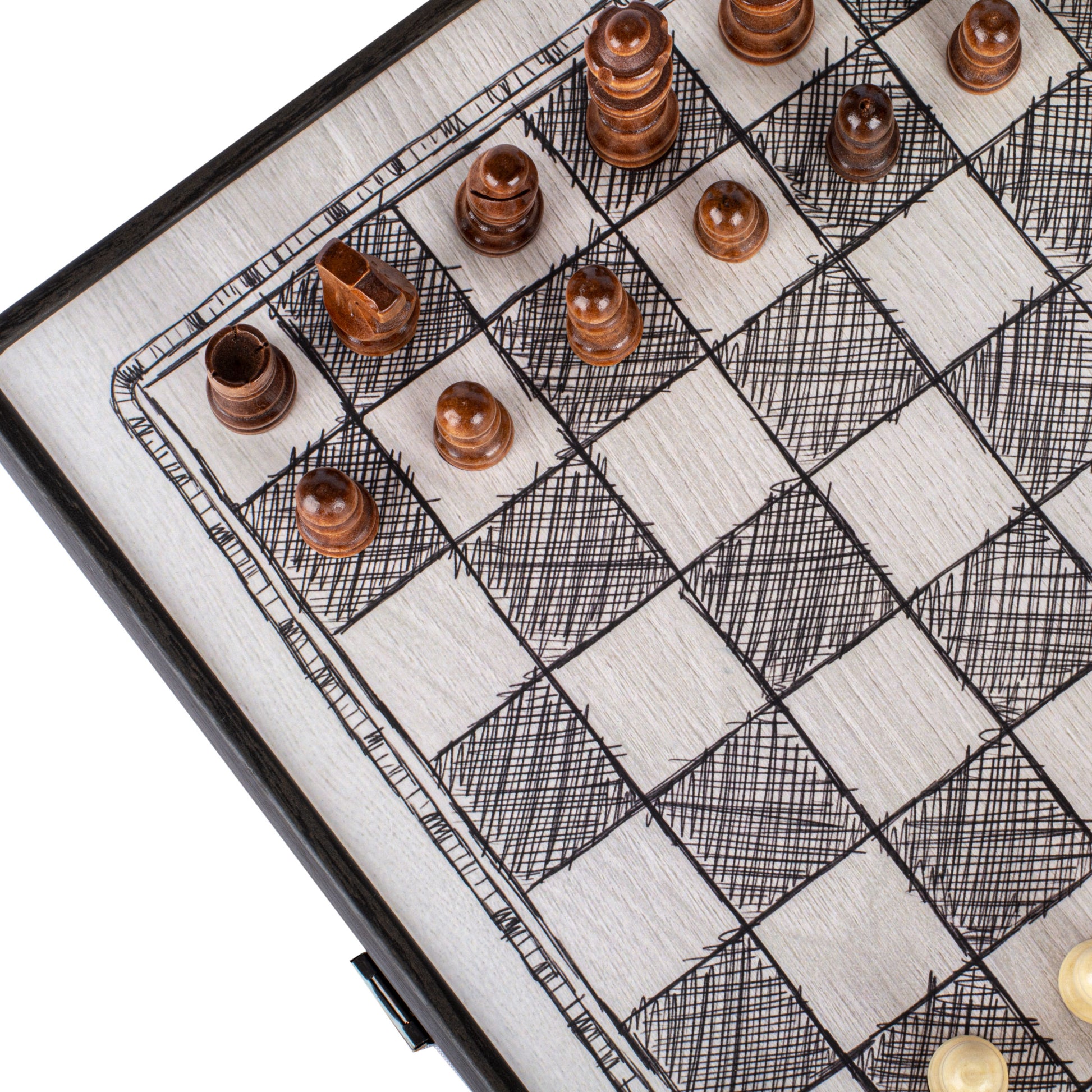 Freehand Drawing Sketch 4-in-1 Combo Game Set: Chess, Backgammon, Ludo & Snakes - Premium Combo Games from MANOPOULOS Chess & Backgammon - Just €71.50! Shop now at MANOPOULOS Chess & Backgammon
