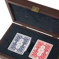 Luxury Plastic-Coated Playing Cards in Brown Leather Ostrich Tote & Wooden Case - Premium Playing Cards from MANOPOULOS Chess & Backgammon - Just €48! Shop now at MANOPOULOS Chess & Backgammon