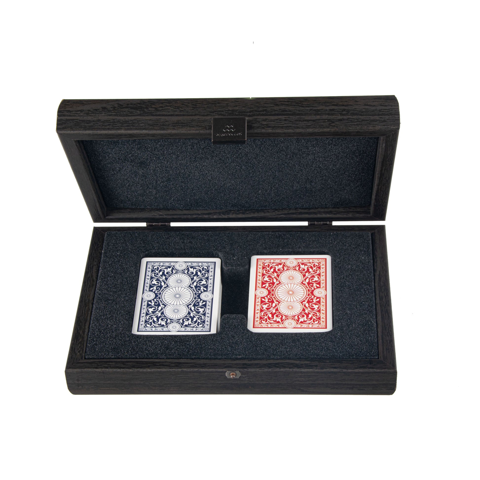 Luxury Plastic-Coated Playing Cards in Black Wooden Case - Perfect for Elegant Game Nights - Premium Playing Cards from MANOPOULOS Chess & Backgammon - Just €37! Shop now at MANOPOULOS Chess & Backgammon