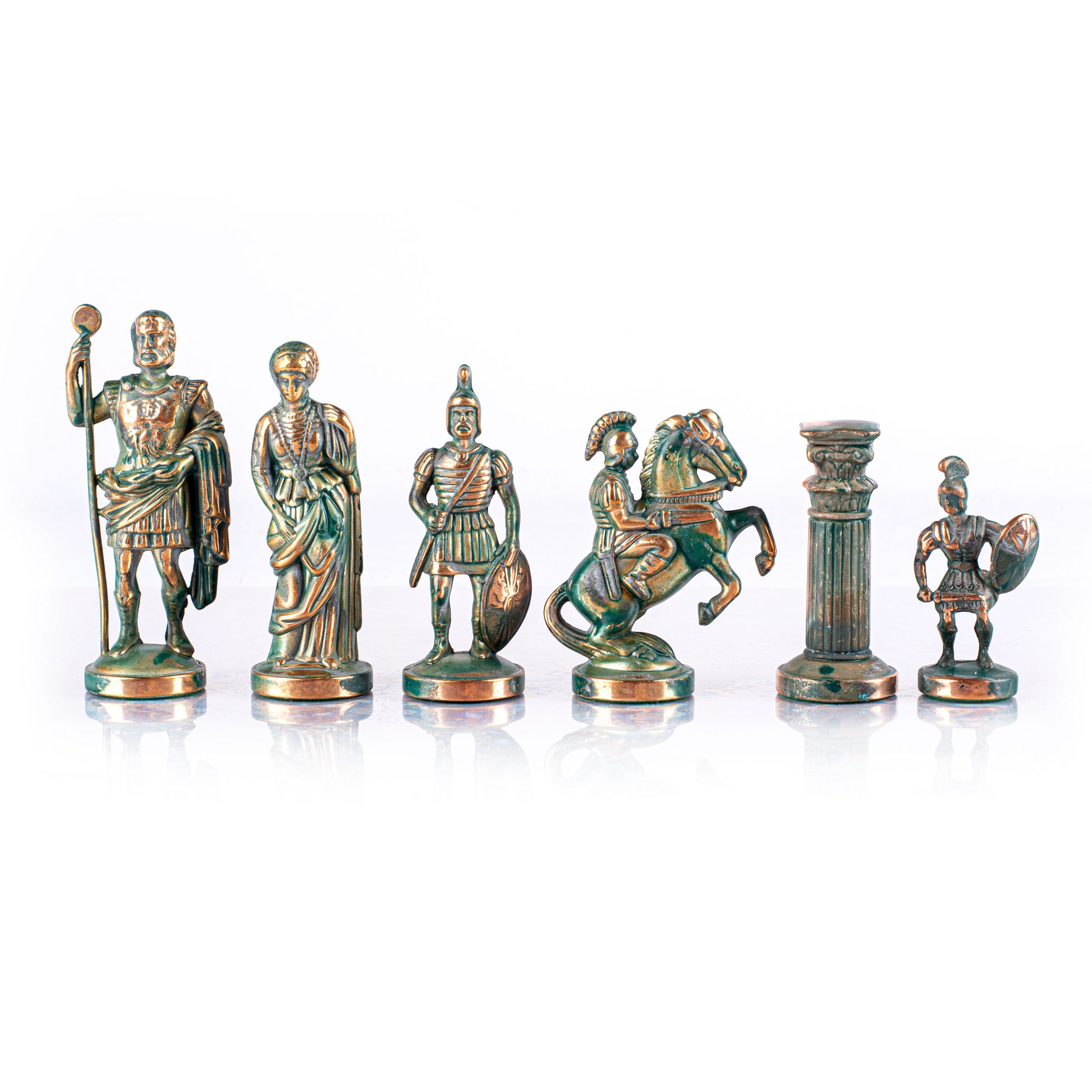 GREEK ROMAN PERIOD Chessmen (Large) - Gold/Green - Premium Chess from MANOPOULOS Chess & Backgammon - Just €142! Shop now at MANOPOULOS Chess & Backgammon