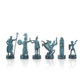 Handcrafted Greek Mythology Chessmen Set - Blue and Brown (Medium) - Premium Chess from MANOPOULOS Chess & Backgammon - Just €102! Shop now at MANOPOULOS Chess & Backgammon