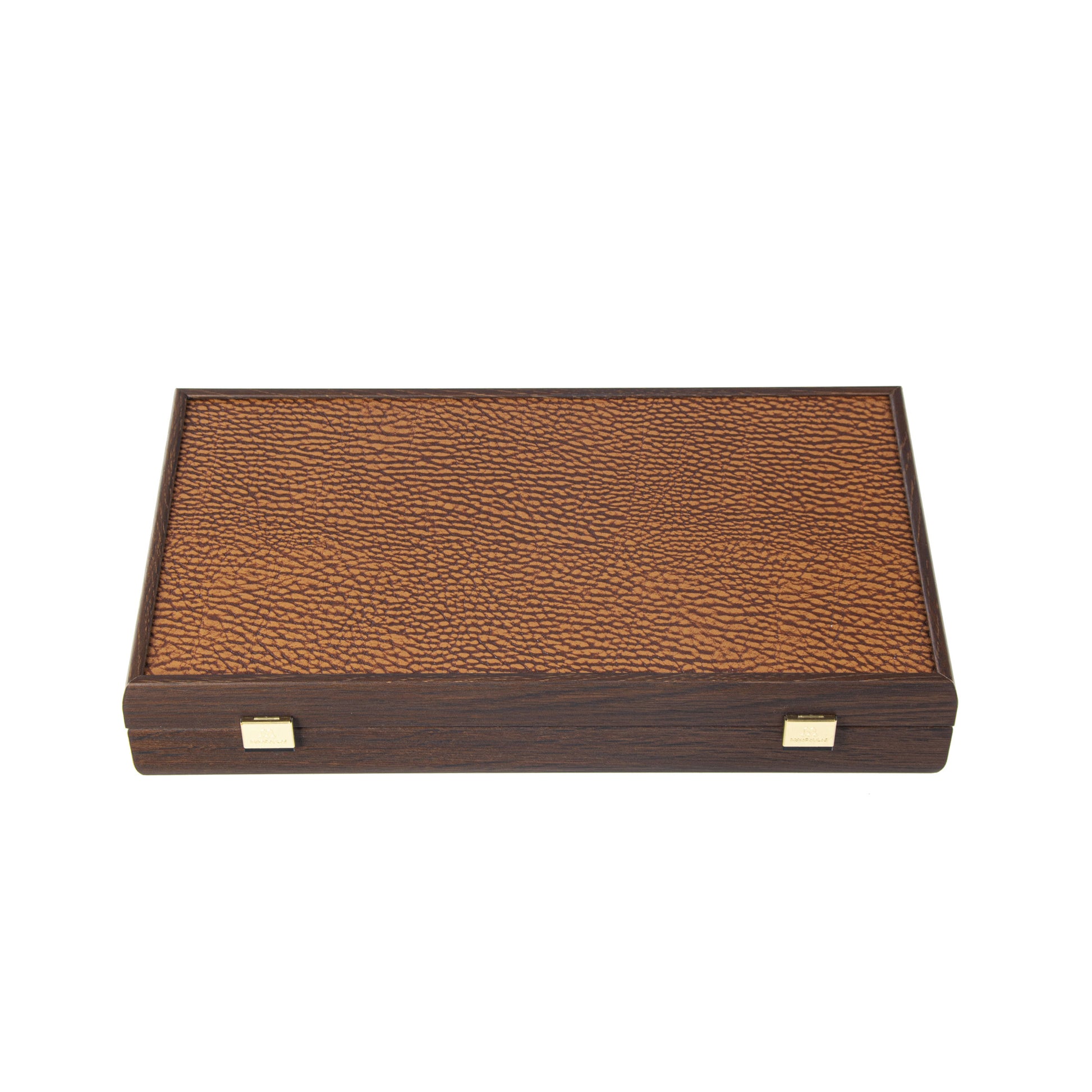 Luxury Poker Set in Dark Walnut Wooden Case with Brown Leatherette Top - Premium Poker Set from MANOPOULOS Chess & Backgammon - Just €190! Shop now at MANOPOULOS Chess & Backgammon
