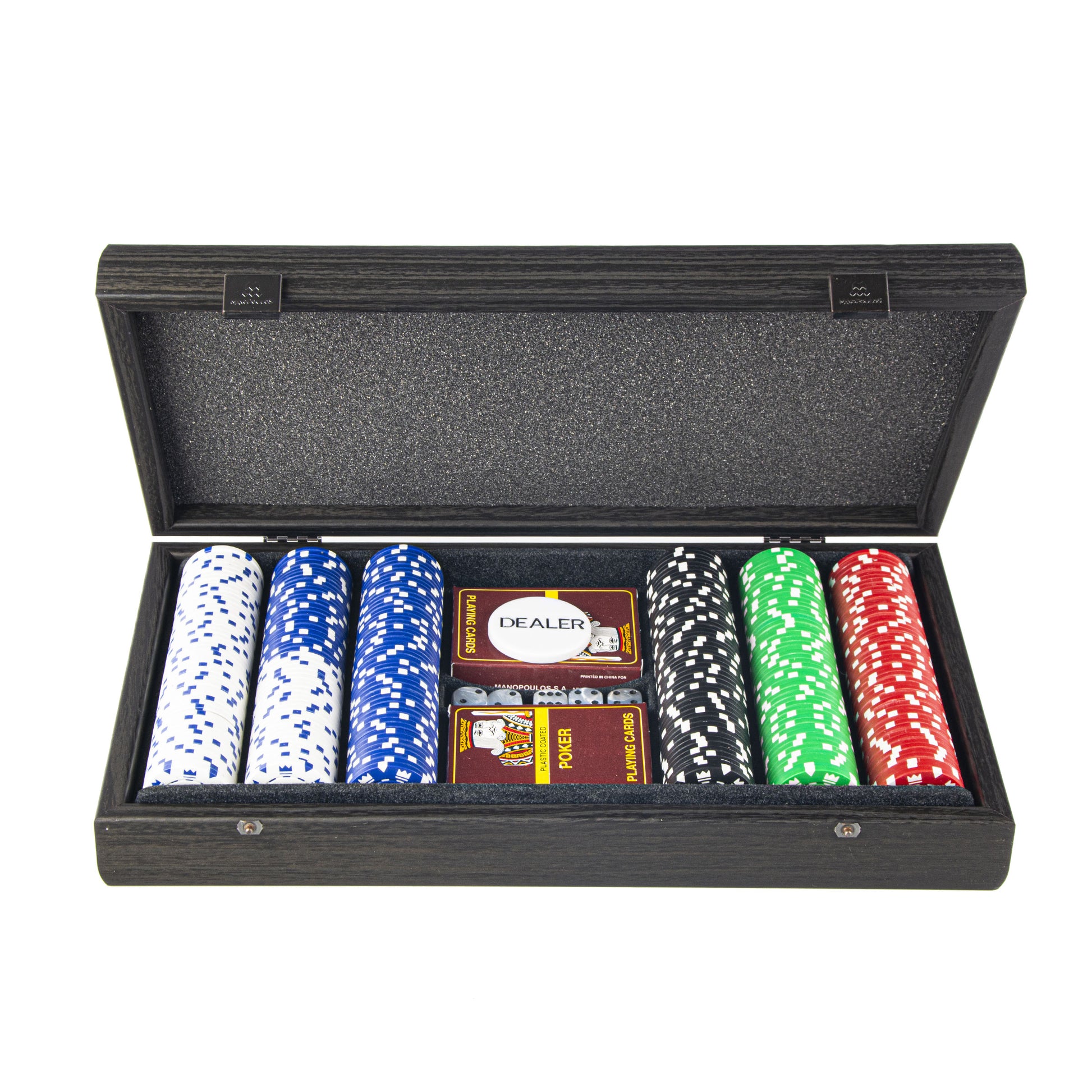 Luxury Poker Set in Black Wooden Replica Case - Handcrafted Game Set - Premium Poker Set from MANOPOULOS Chess & Backgammon - Just €152! Shop now at MANOPOULOS Chess & Backgammon