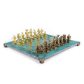 MEDIEVAL KNIGHTS CHESS SET with brown/gold chessmen and bronze chessboard 44 x 44cm  (Large) - Premium Chess from MANOPOULOS Chess & Backgammon - Just €275! Shop now at MANOPOULOS Chess & Backgammon