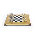 SPARTAN WARRIOR CHESS SET with gold/silver chessmen and bronze chessboard 28 x 28cm (Small) - Premium Chess from MANOPOULOS Chess & Backgammon - Just €168! Shop now at MANOPOULOS Chess & Backgammon