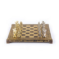 SPARTAN WARRIOR CHESS SET with gold/silver chessmen and Meander bronze chessboard 28 x 28cm (Small) - Premium Chess from MANOPOULOS Chess & Backgammon - Just €168! Shop now at MANOPOULOS Chess & Backgammon