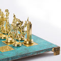 GREEK MYTHOLOGY CHESS SET with gold/brown chessmen and bronze chessboard 54 x 54cm (Extra Large) - Premium Chess from MANOPOULOS Chess & Backgammon - Just €585! Shop now at MANOPOULOS Chess & Backgammon