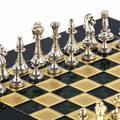 CLASSIC METAL STAUNTON CHESS SET with gold/silver chessmen and bronze chessboard 28 x 28cm (Small) - Premium Chess from MANOPOULOS Chess & Backgammon - Just €168! Shop now at MANOPOULOS Chess & Backgammon