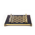 CLASSIC METAL STAUNTON CHESS SET with gold/silver chessmen and bronze chessboard 28 x 28cm (Small) - Premium Chess from MANOPOULOS Chess & Backgammon - Just €168! Shop now at MANOPOULOS Chess & Backgammon