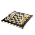 CLASSIC METAL STAUNTON CHESS SET with gold/silver chessmen and bronze chessboard 44 x 44cm (Large) - Premium Chess from MANOPOULOS Chess & Backgammon - Just €275! Shop now at MANOPOULOS Chess & Backgammon