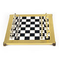CLASSIC METAL STAUNTON CHESS SET with gold/silver chessmen and bronze chessboard 36 x 36cm (Medium) - Premium Chess from MANOPOULOS Chess & Backgammon - Just €210! Shop now at MANOPOULOS Chess & Backgammon