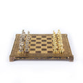 GREEK ROMAN PERIOD CHESS SET with gold/silver chessmen and meander bronze chessboard 28 x 28cm (Small) - Premium Chess from MANOPOULOS Chess & Backgammon - Just €138! Shop now at MANOPOULOS Chess & Backgammon