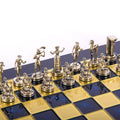MINOAN WARRIOR CHESS SET with gold/silver chessmen and bronze chessboard 36 x 36cm (Medium) - Premium Chess from MANOPOULOS Chess & Backgammon - Just €210! Shop now at MANOPOULOS Chess & Backgammon