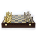 GREEK MYTHOLOGY CHESS SET in wooden box with gold/silver chessmen and bronze chessboard 48 x 48cm (Extra Large) - Premium Chess from MANOPOULOS Chess & Backgammon - Just €469! Shop now at MANOPOULOS Chess & Backgammon
